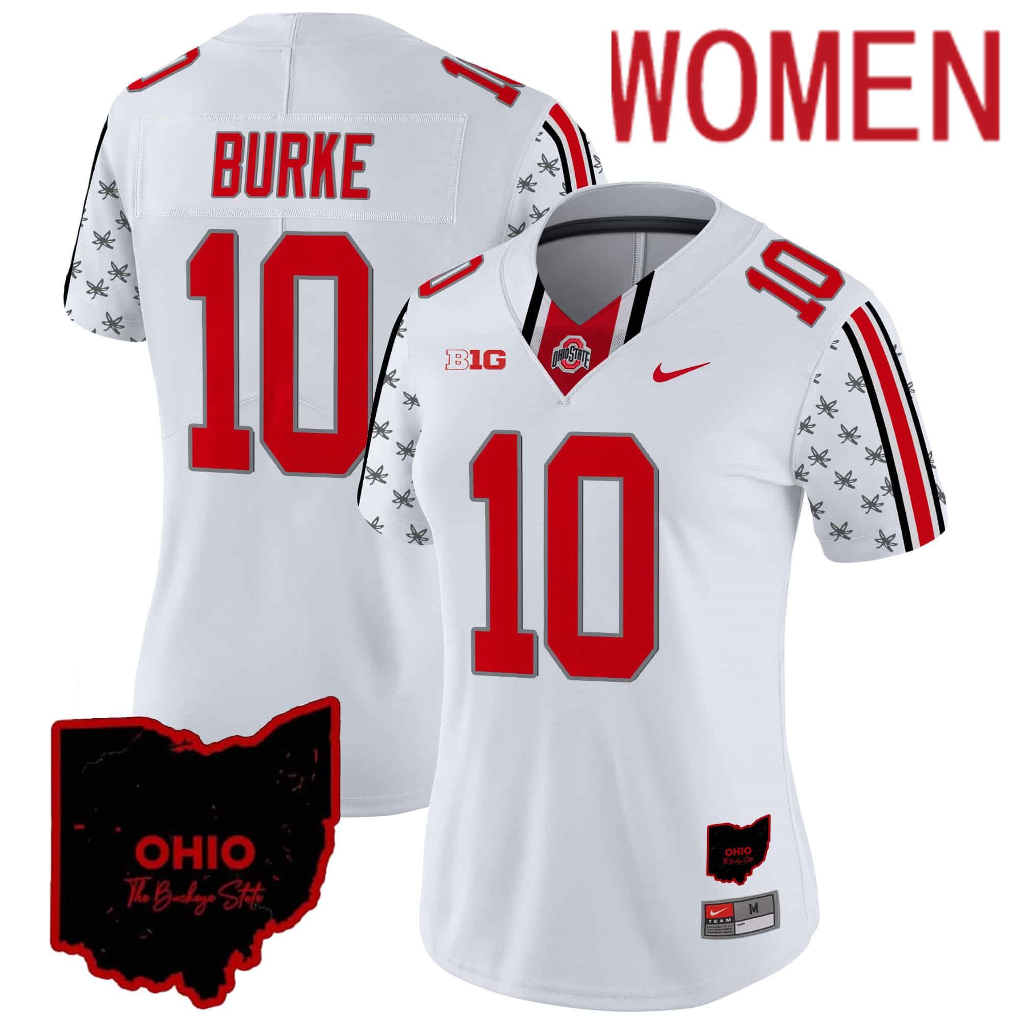 Women Ohio State Buckeyes #10 Burke White 2024 Nike Home Patch Vapor Limited NCAA Jersey